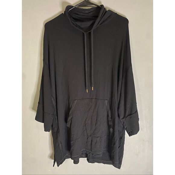 Donna Karan Sleepwear Black Cowl Neck Soft Sleep Shirt Women's Size L/XL - Picture 1 of 7